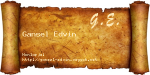 Gansel Edvin névjegykártya